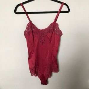 Vintage red lace bodysuit lingerie 🌹💋